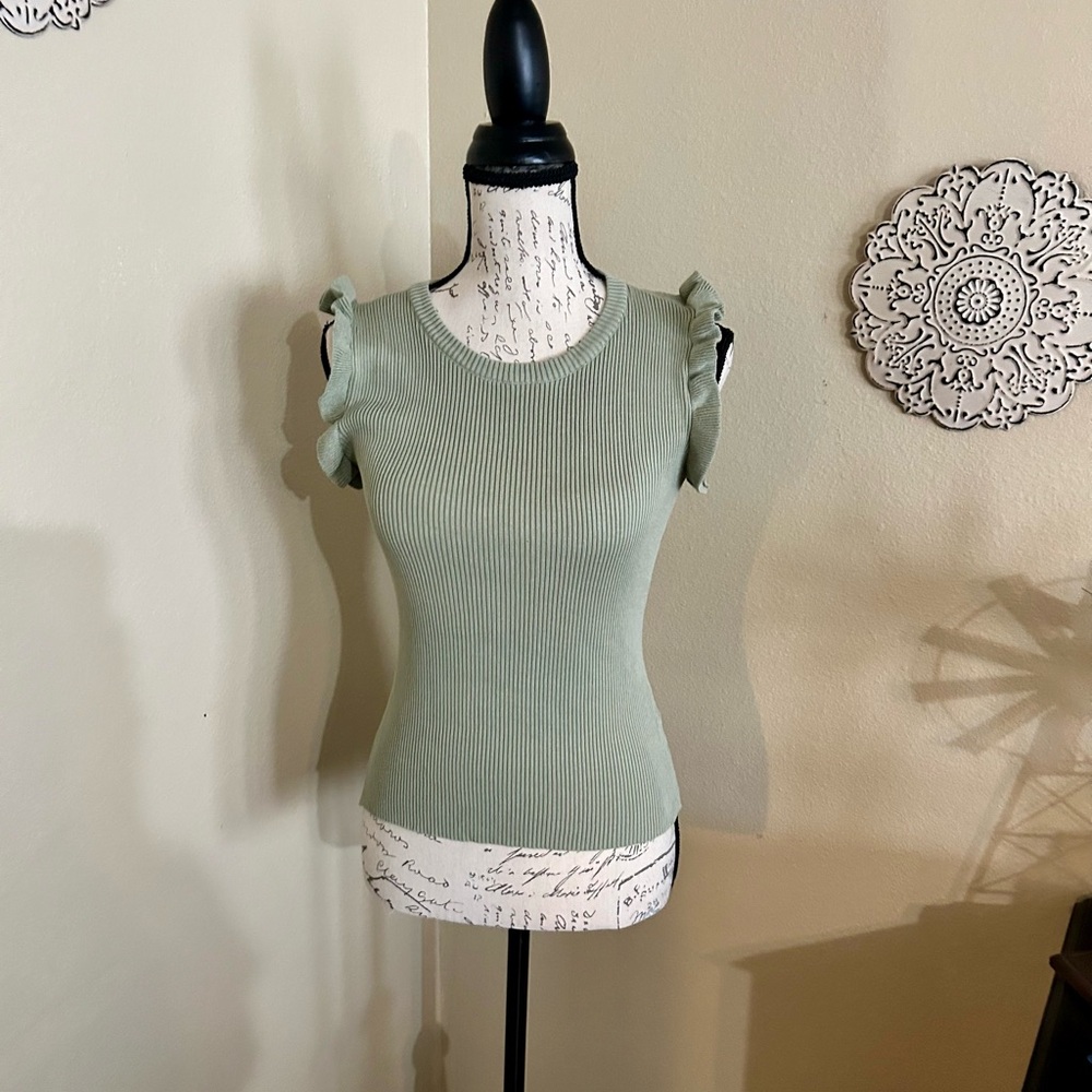 Brand new never worn dressy tank top in olive green color